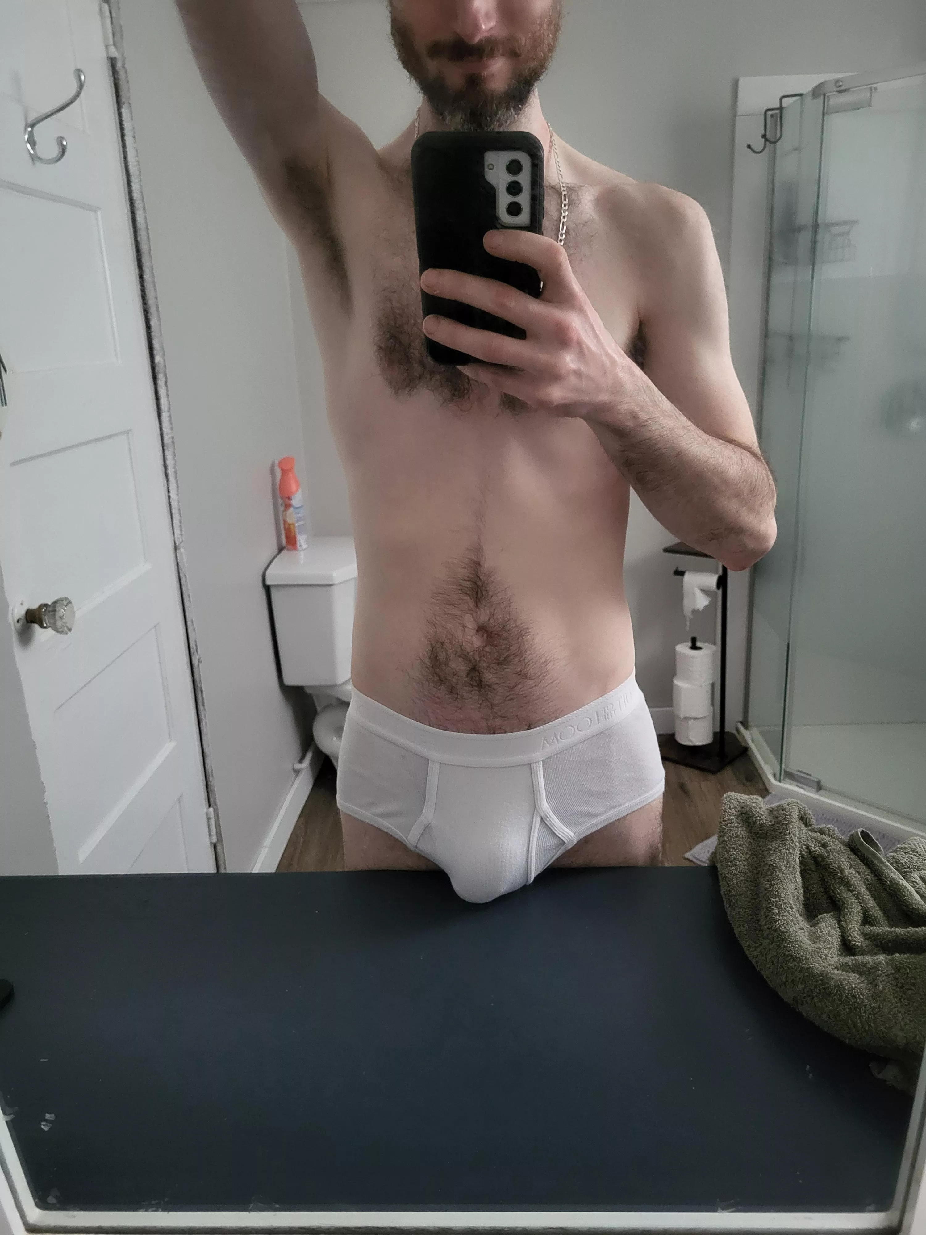 You getting in there before or after my shower?