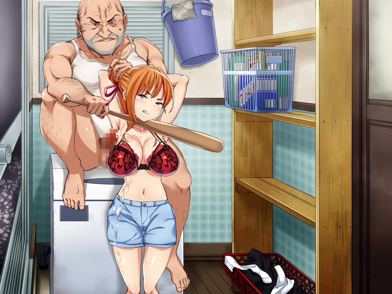 Your girlfriend wanted to complain to the neighbor about the noise they were making upstairs, but he made her undress for him instead