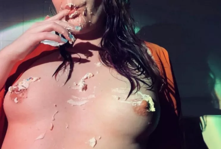 enjoying a cupcake x