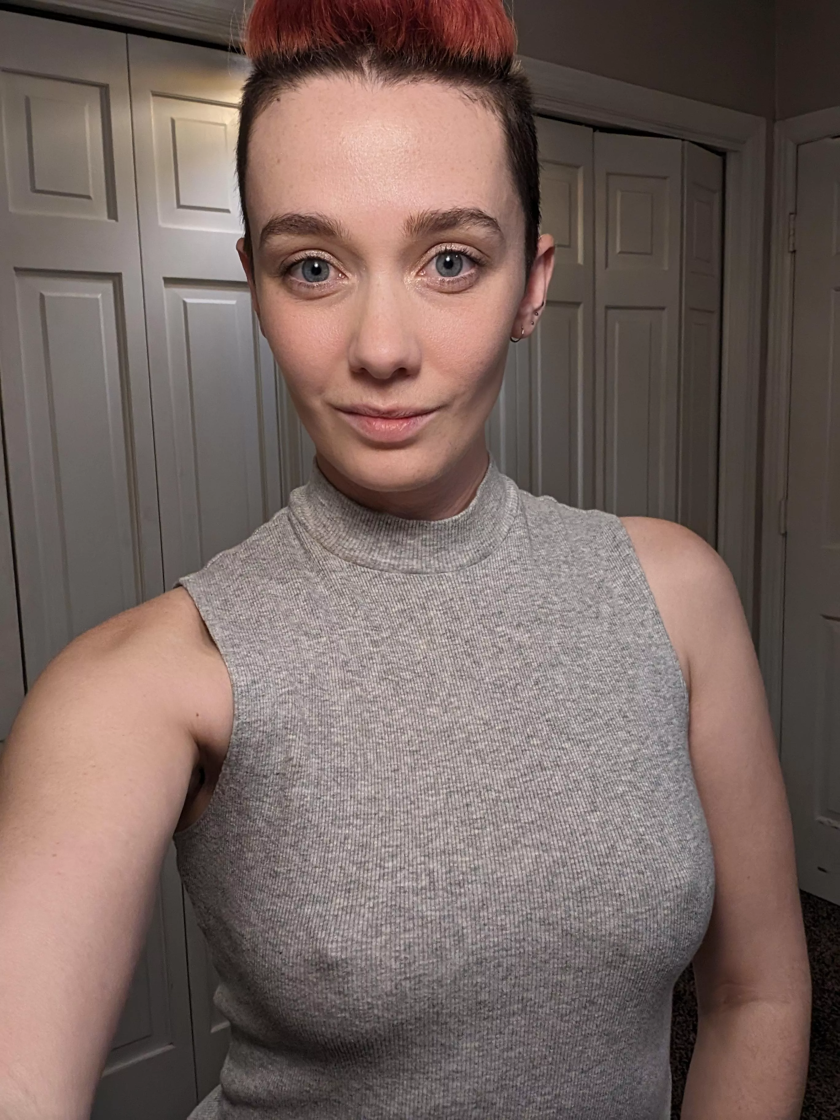 It may be cold outside, but that won't stop me from showing off my perky nips!