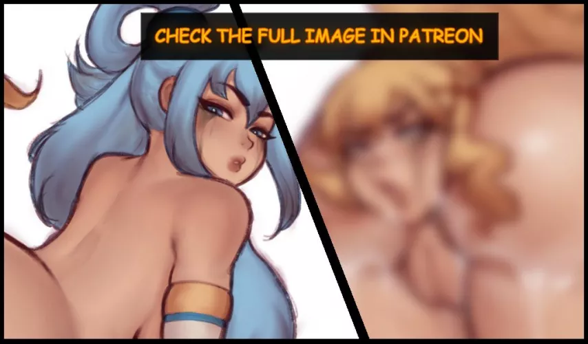 {Promo} Aqua devouring Darkness (Two versions + animation GIF) [Art by Evildeerxx] [Female Pred] [Female Prey]