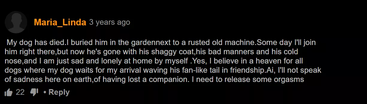 This guy venting about his dead dog