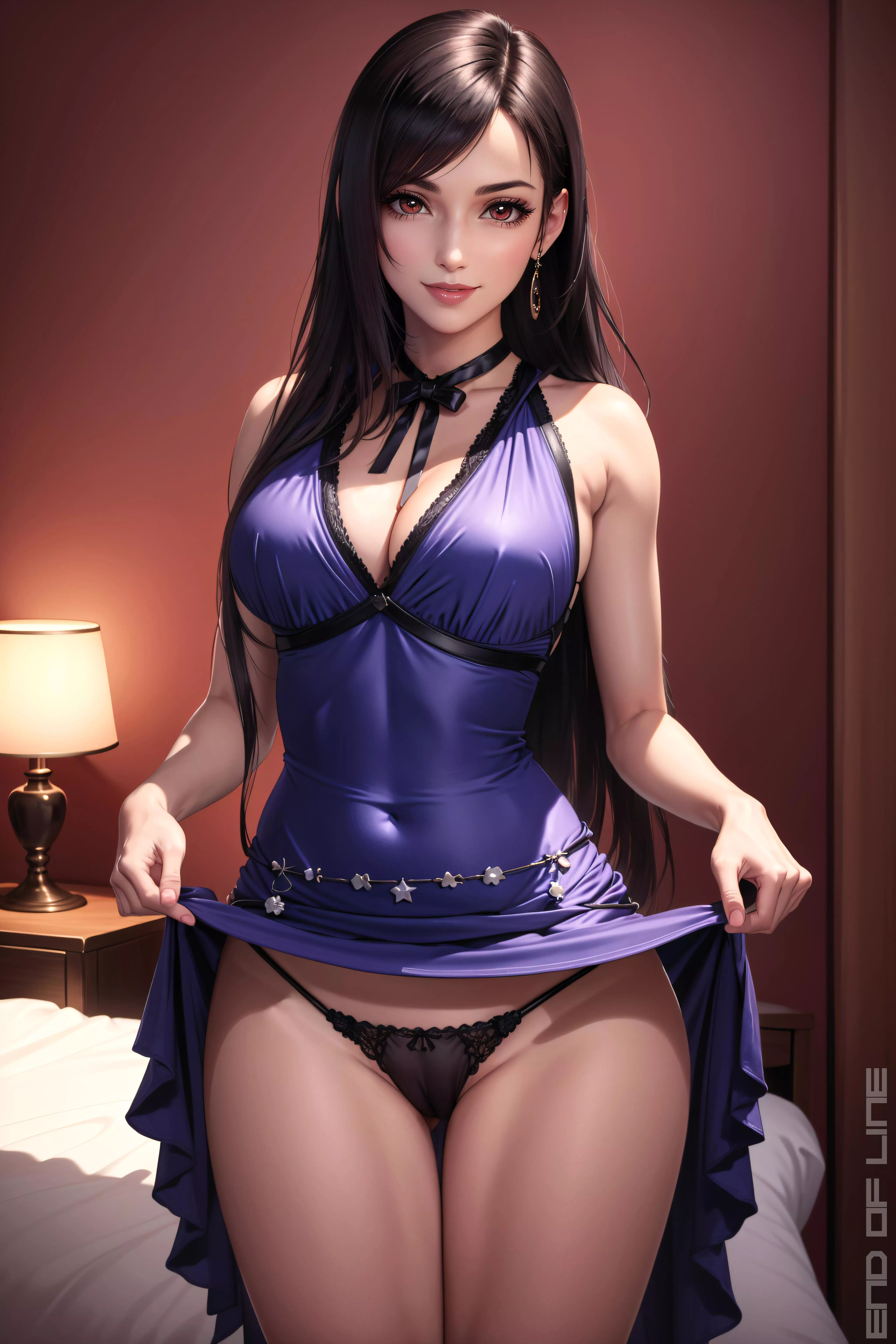 Tifa's Dress Lift. AI with photoshop and editing by me.