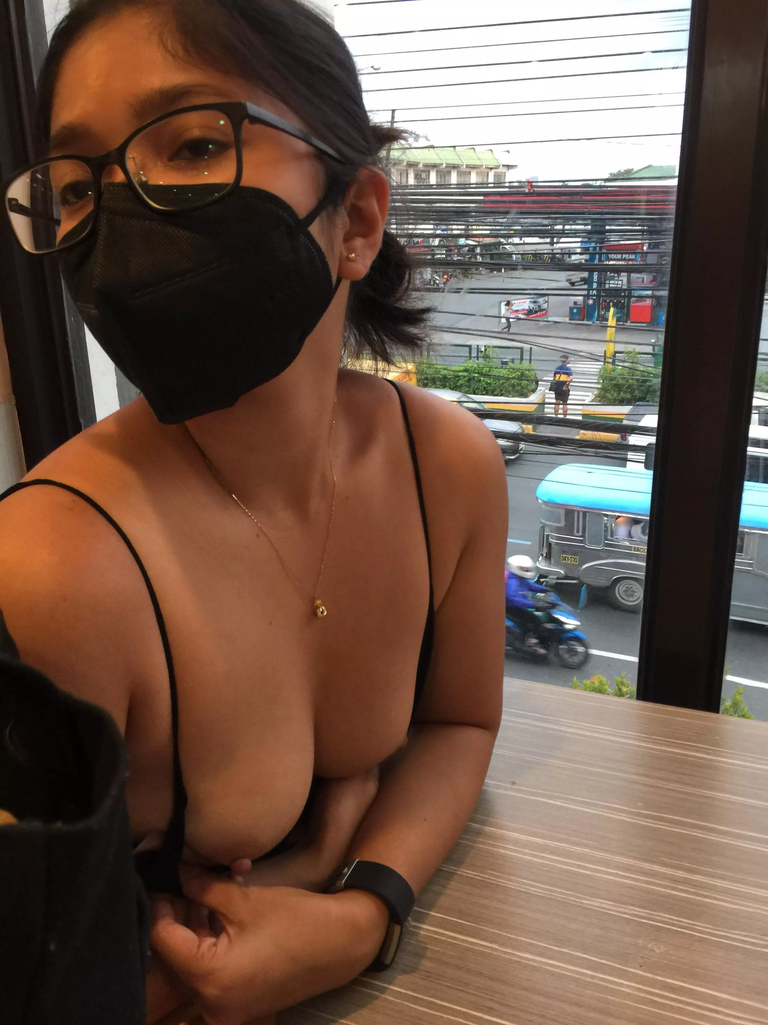 A little flash for that cute waiter! 