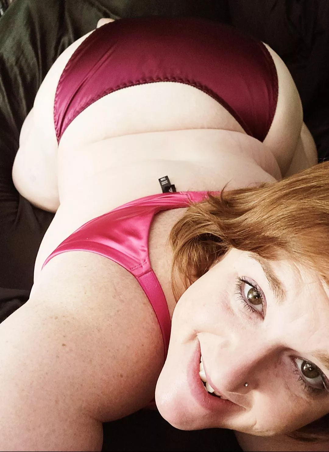 Nice ass in satin wine