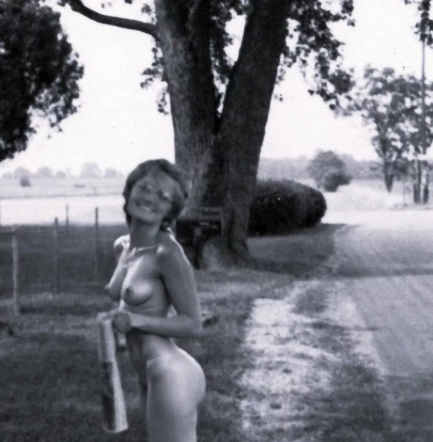 Picking up the Sunday morning newspaper on our commune...early 1970s