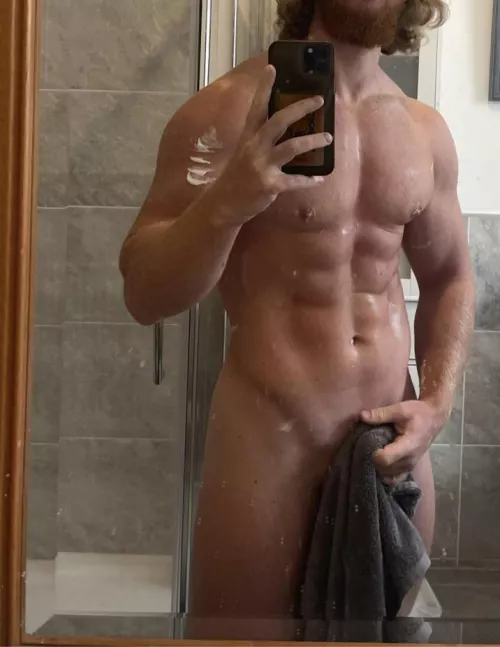 When I shave in the shower my hairy Viking fur turns into an chiseled warrior!