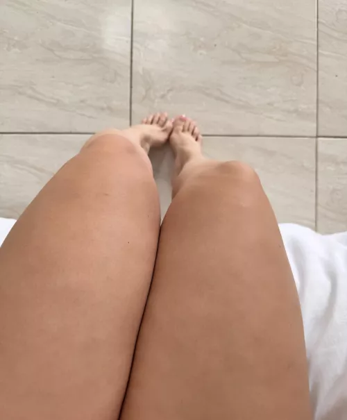 Patiently waiting for you to lick my legs