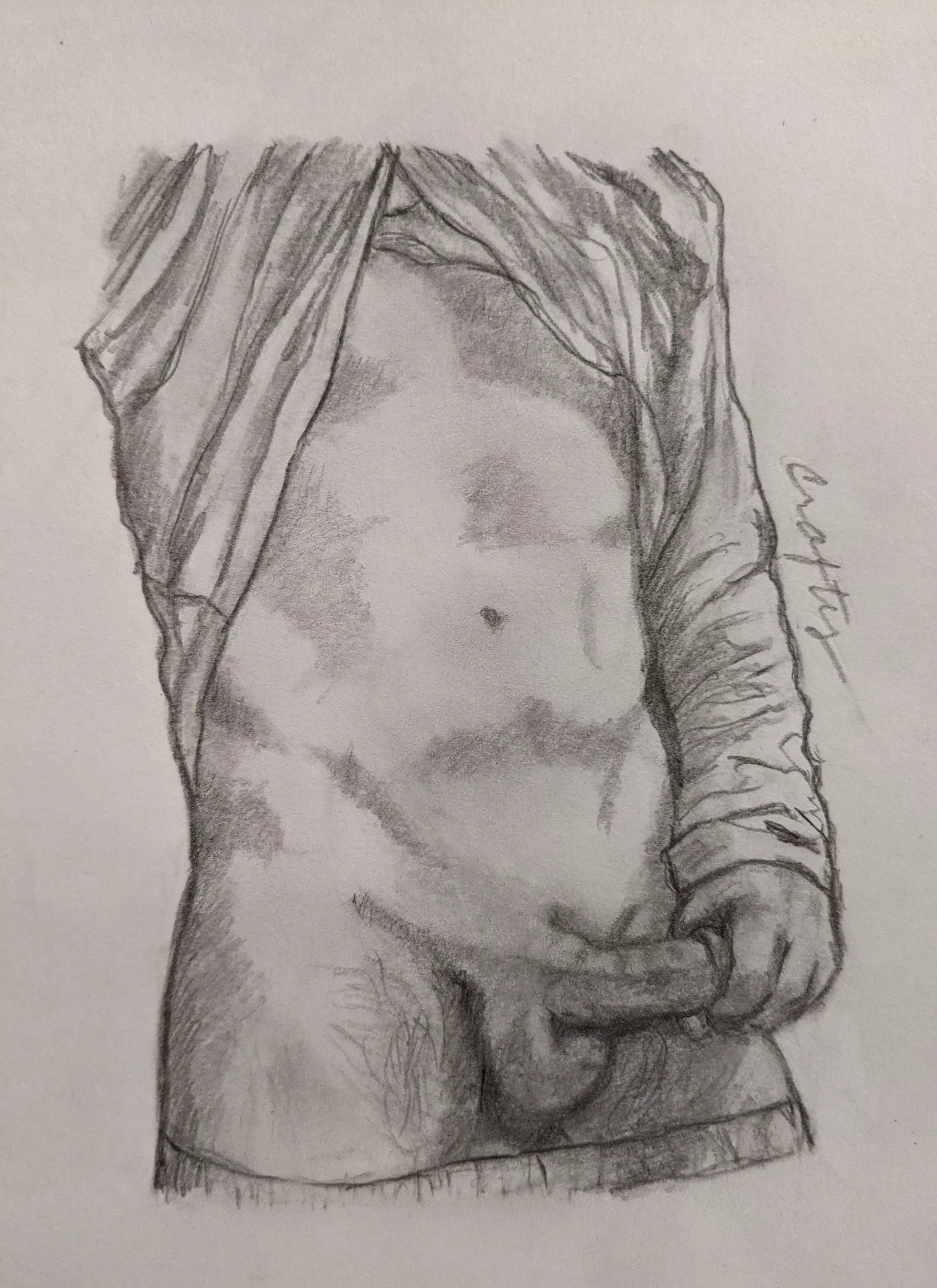 When an outtake is this good... pencil sketch of u/exploringnu 