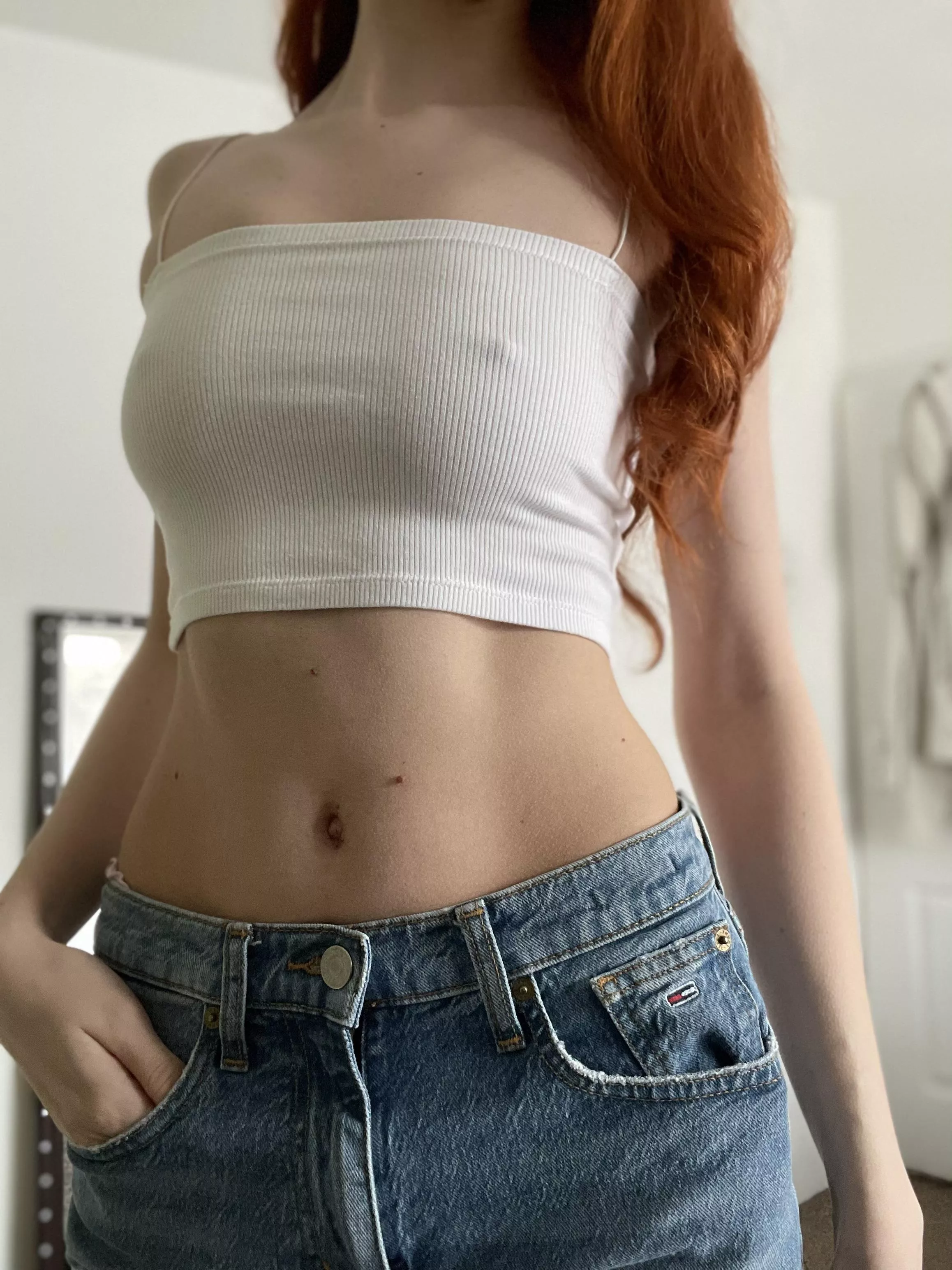 How long did it take for you to notice I have no bra on?