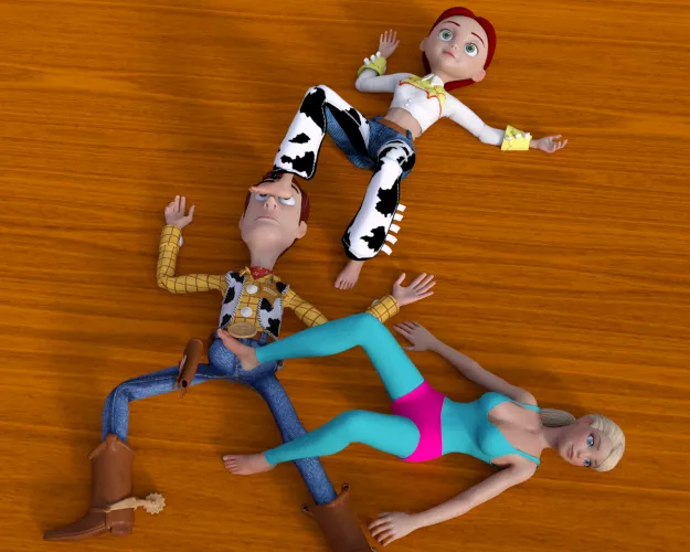 Jessie and Barbie torment Woody with their Feet 1 [Toy Story] (SoleMann)