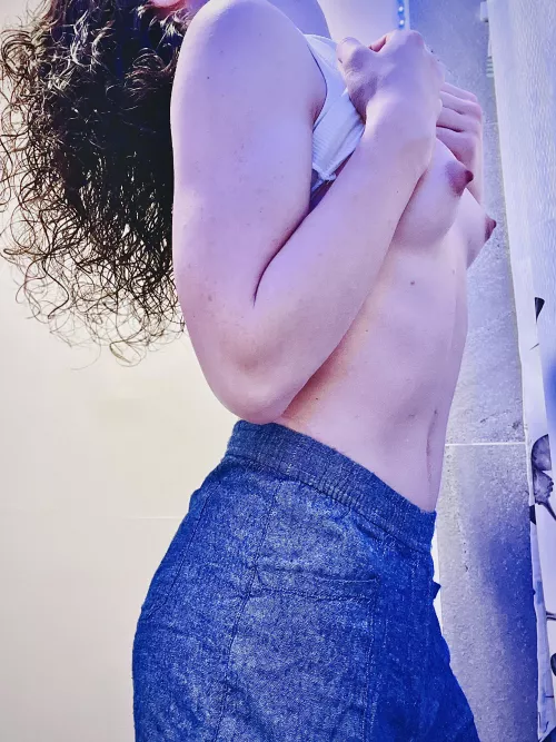 my all natural trans tits at 24 years old, 1 year on estrogen 🫶🏻💕