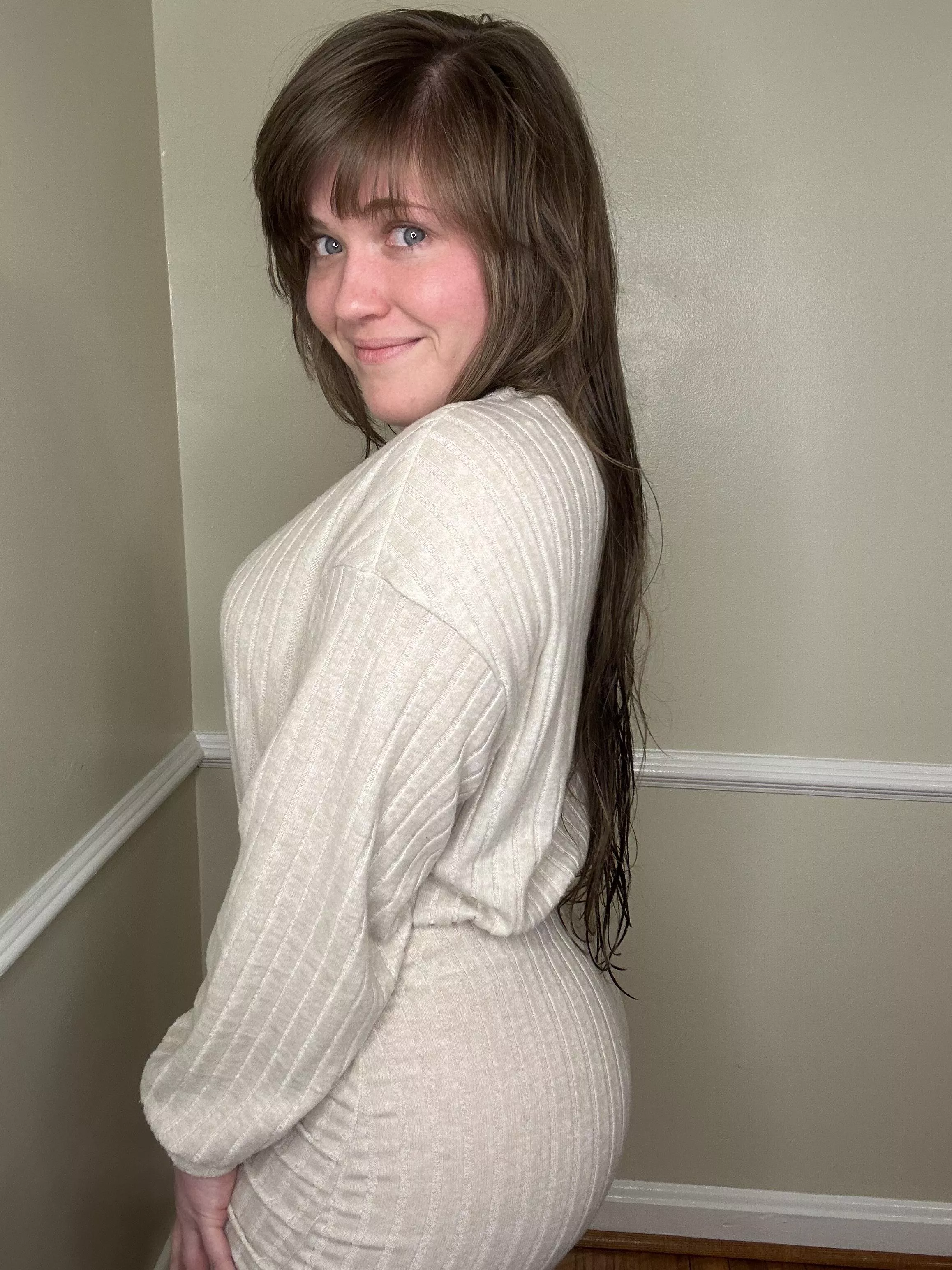 My hair was not completely dry… oops [f]