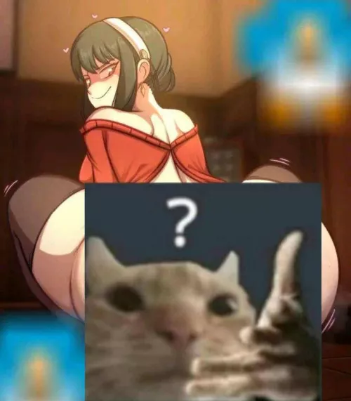 LF Color Source: Yor Briar (Spy X Family), squatting, looking over shoulder, black hair, smug, thigh highs, sidelocks, red sweater, white hairband, shoulder blades