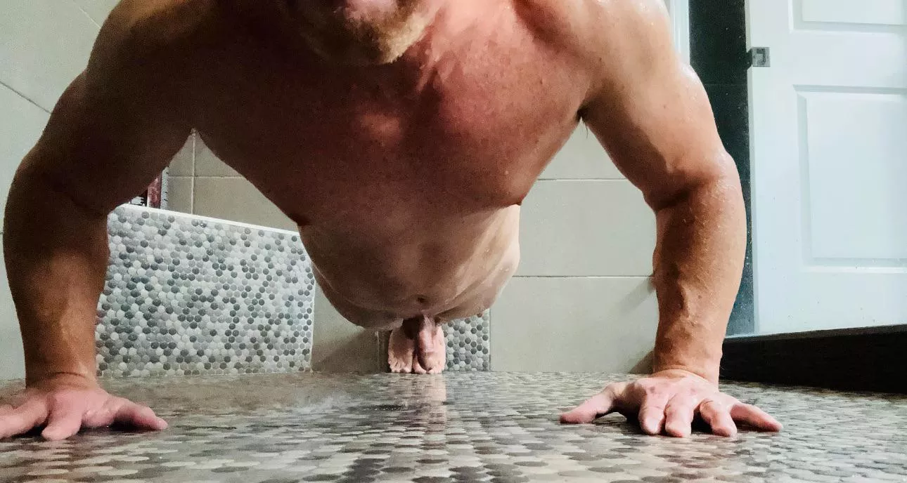 (M) I like to end my workouts with pushups in the shower. Who wants to be my incentive to go all the way down?