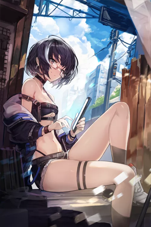 Megane Girl Chilling [Artist's Original]