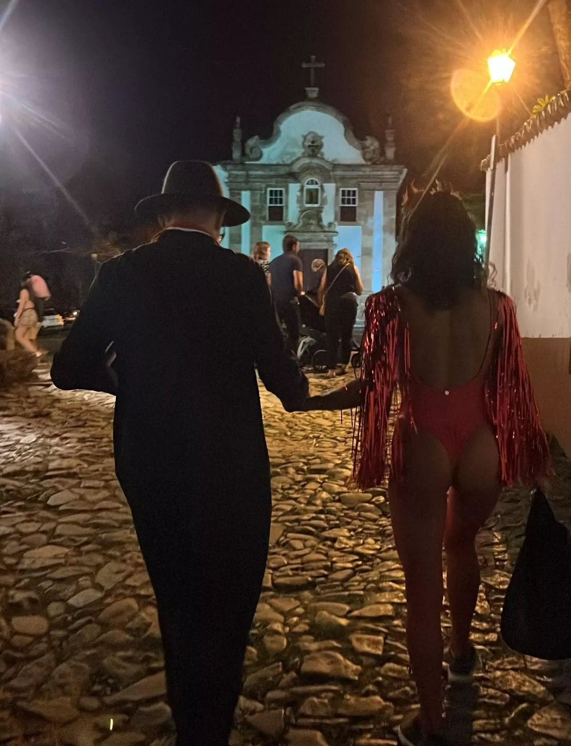 an appropriate costume to pass through church, after all the devil was a saint