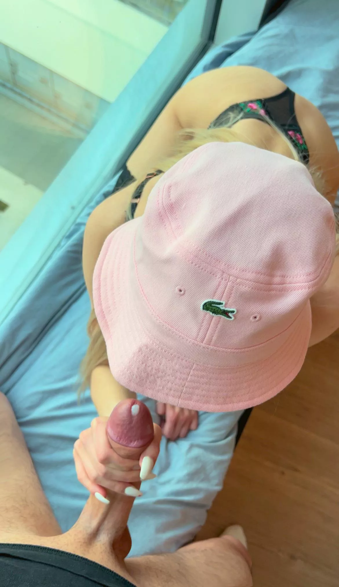 cute nails wrapped around the dick