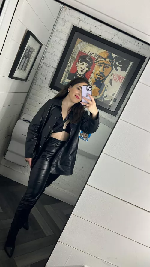 Leather pants selfie 