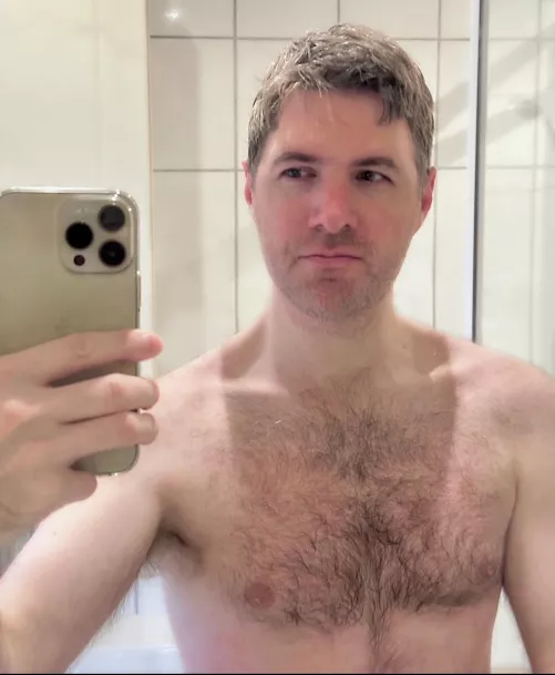 Bathroom selfie post showering