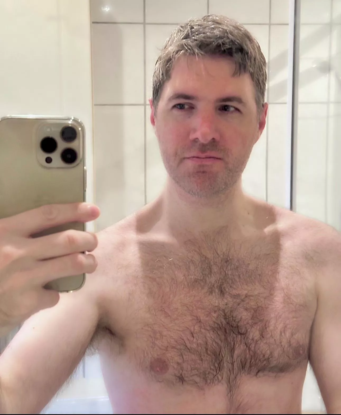 Bathroom selfie post showering