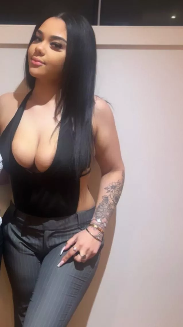 I proudly show off my cleavage