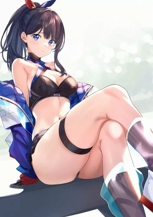 Rikka Takarada sitting down
