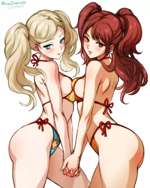 Ann and Rise, beach ready 