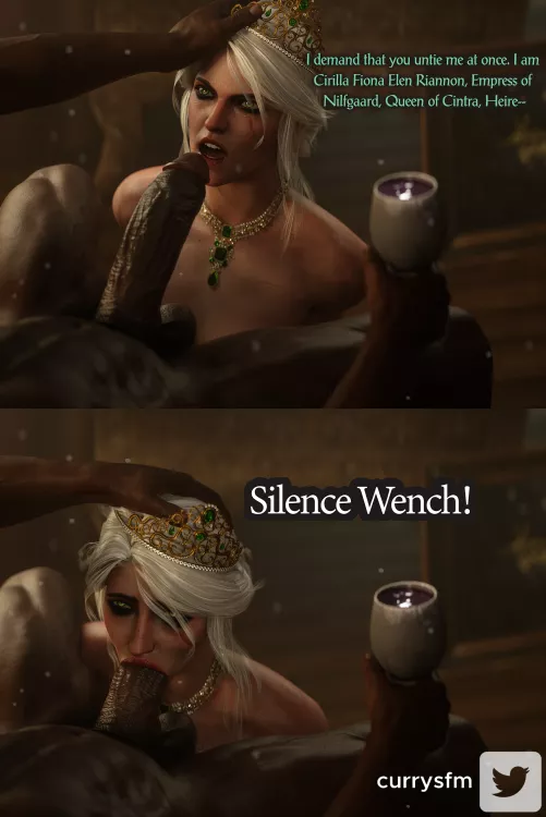 Empress Ciri chokes on cock (currysfm)