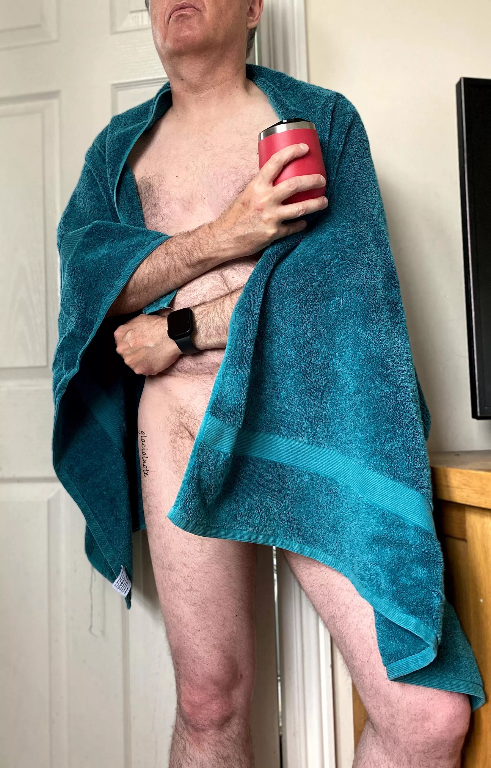 Wrapped up after a shower