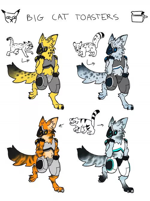 BIG CAT TOASTERSSS (art by me)