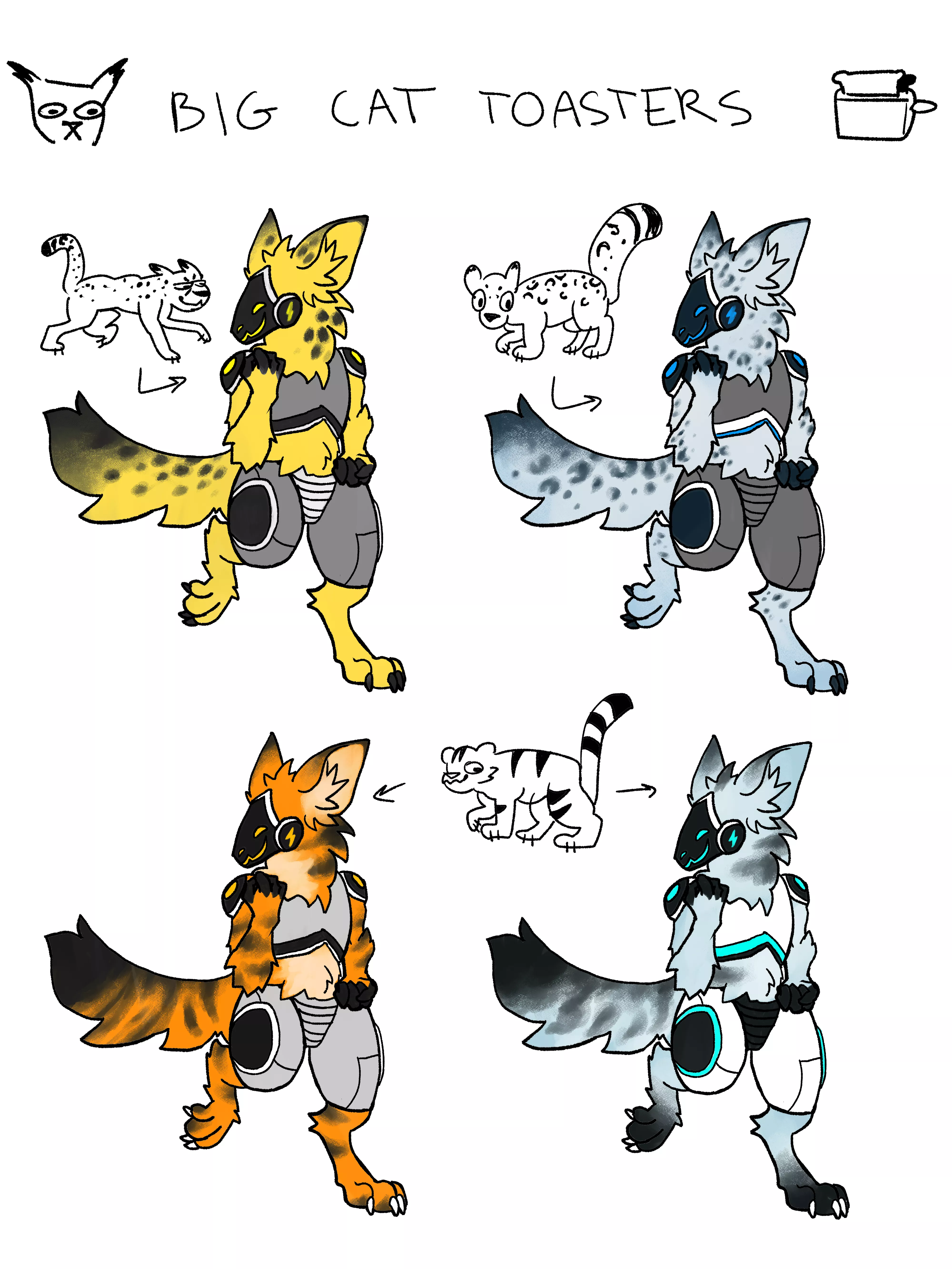 BIG CAT TOASTERSSS (art by me)