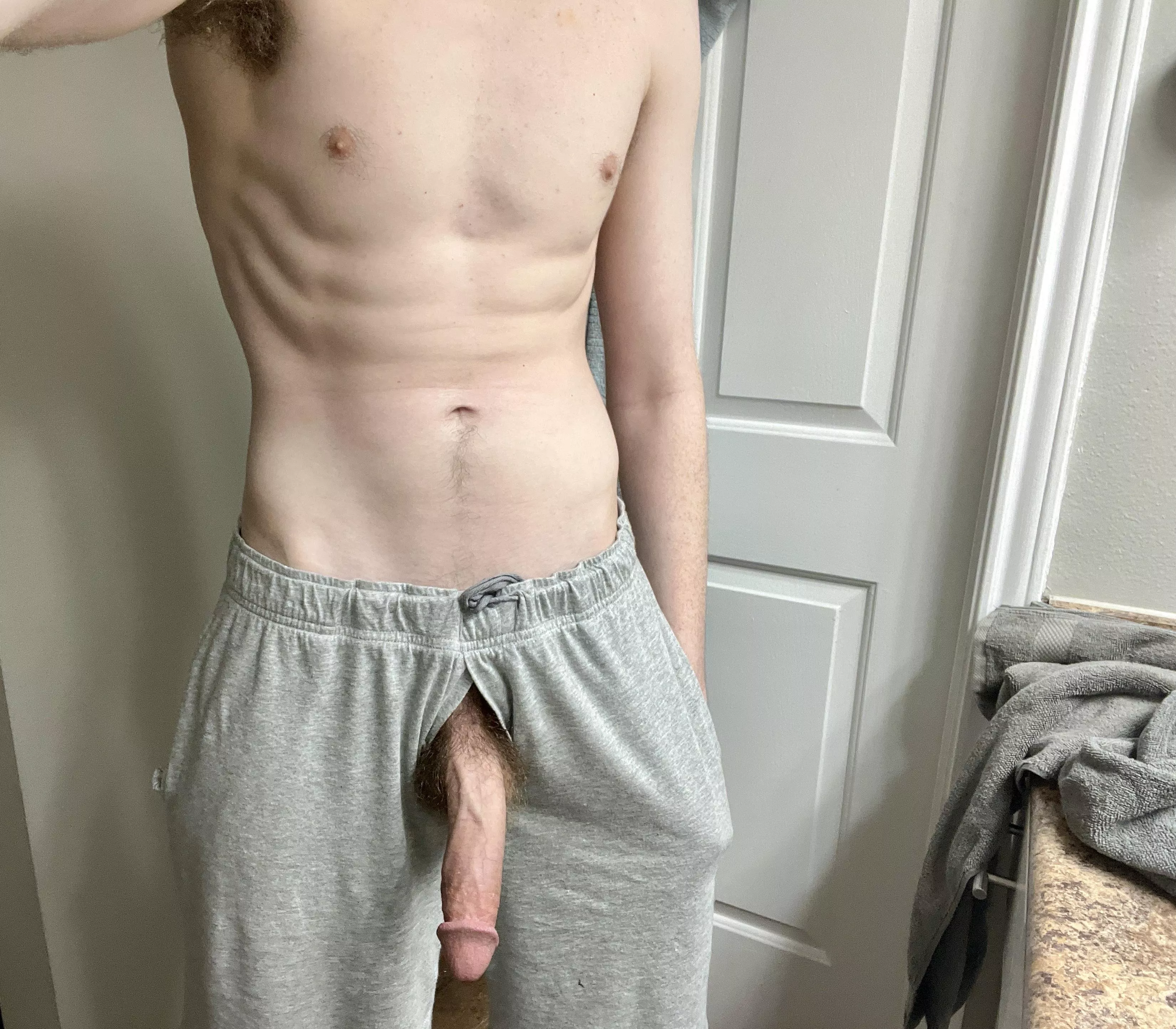 Casual bwc flopped out through the fly