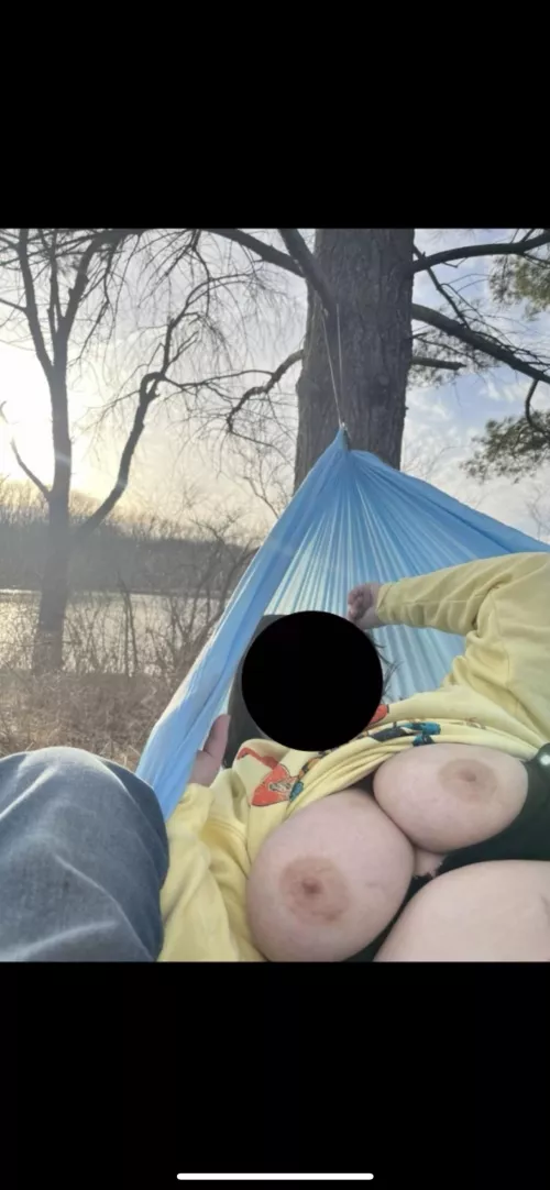 Relaxing on a busy trail