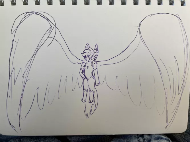 Snow big winged wolf 