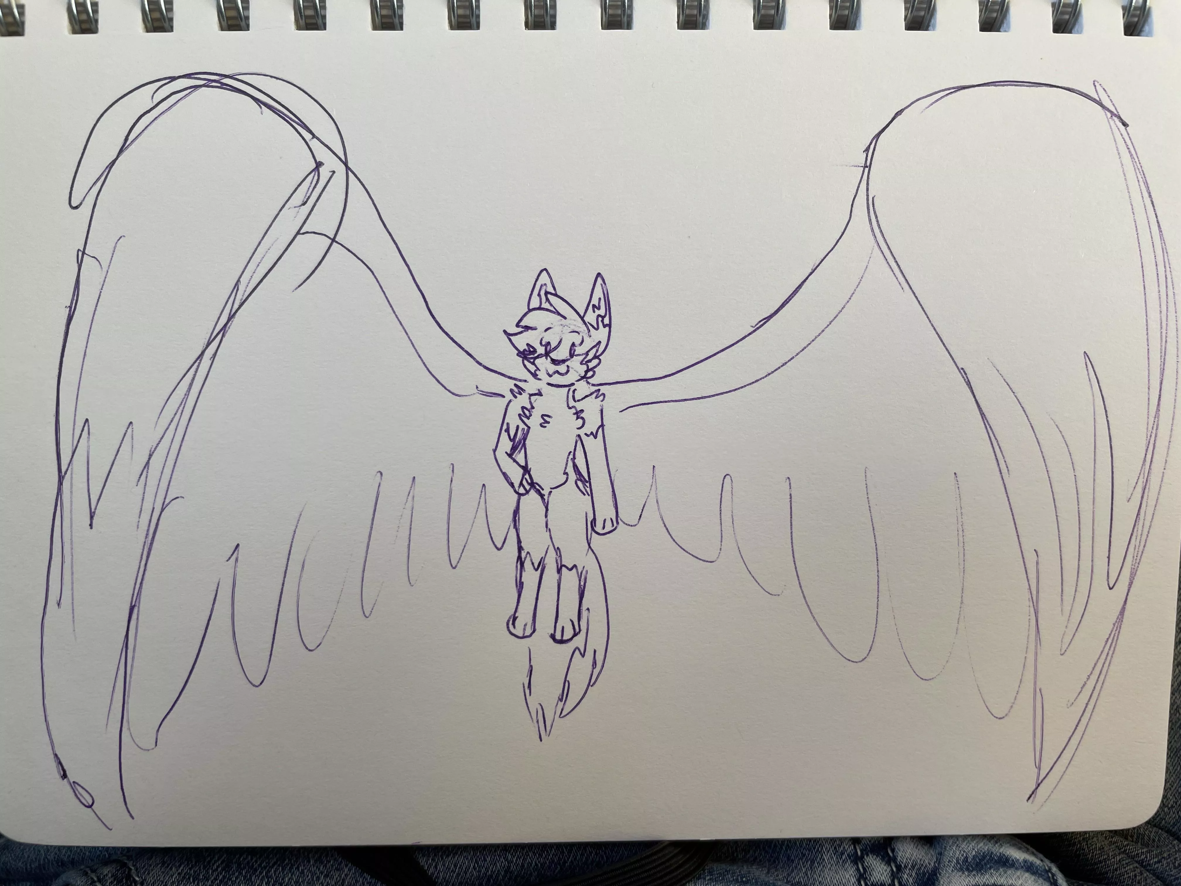 Snow big winged wolf 