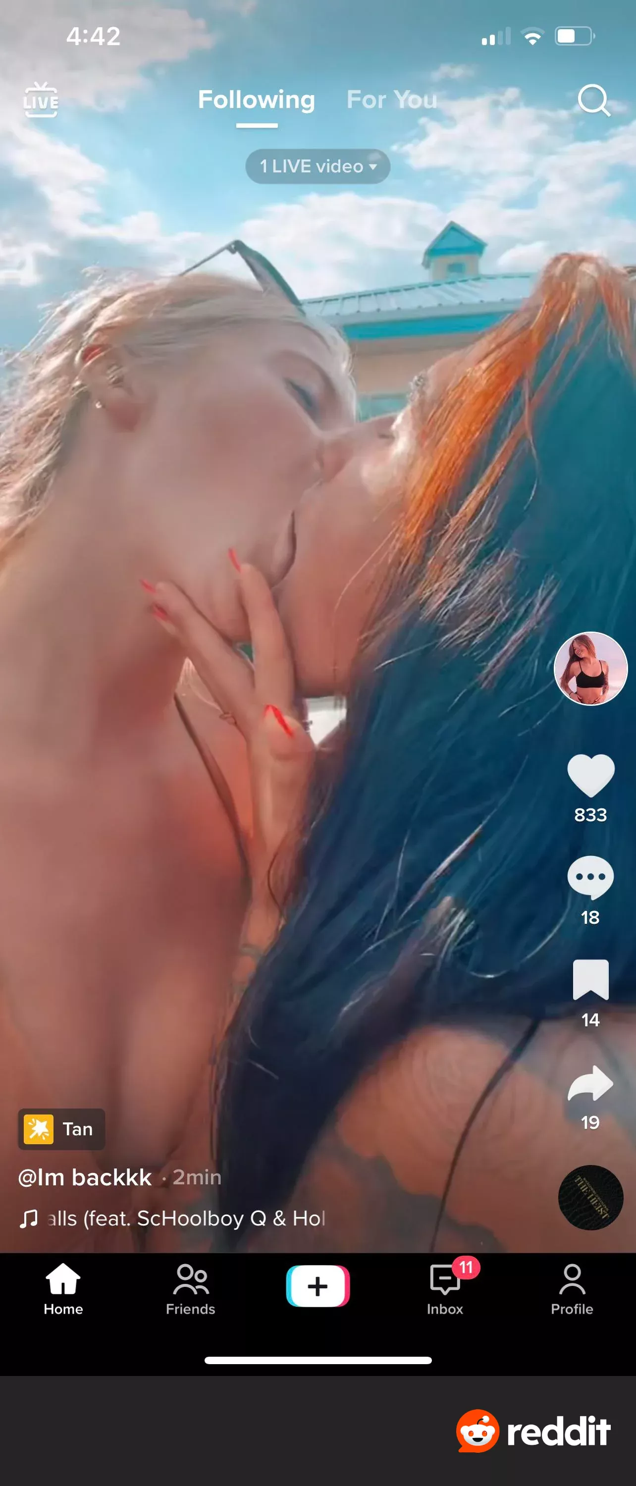 Swallowing each other's face 