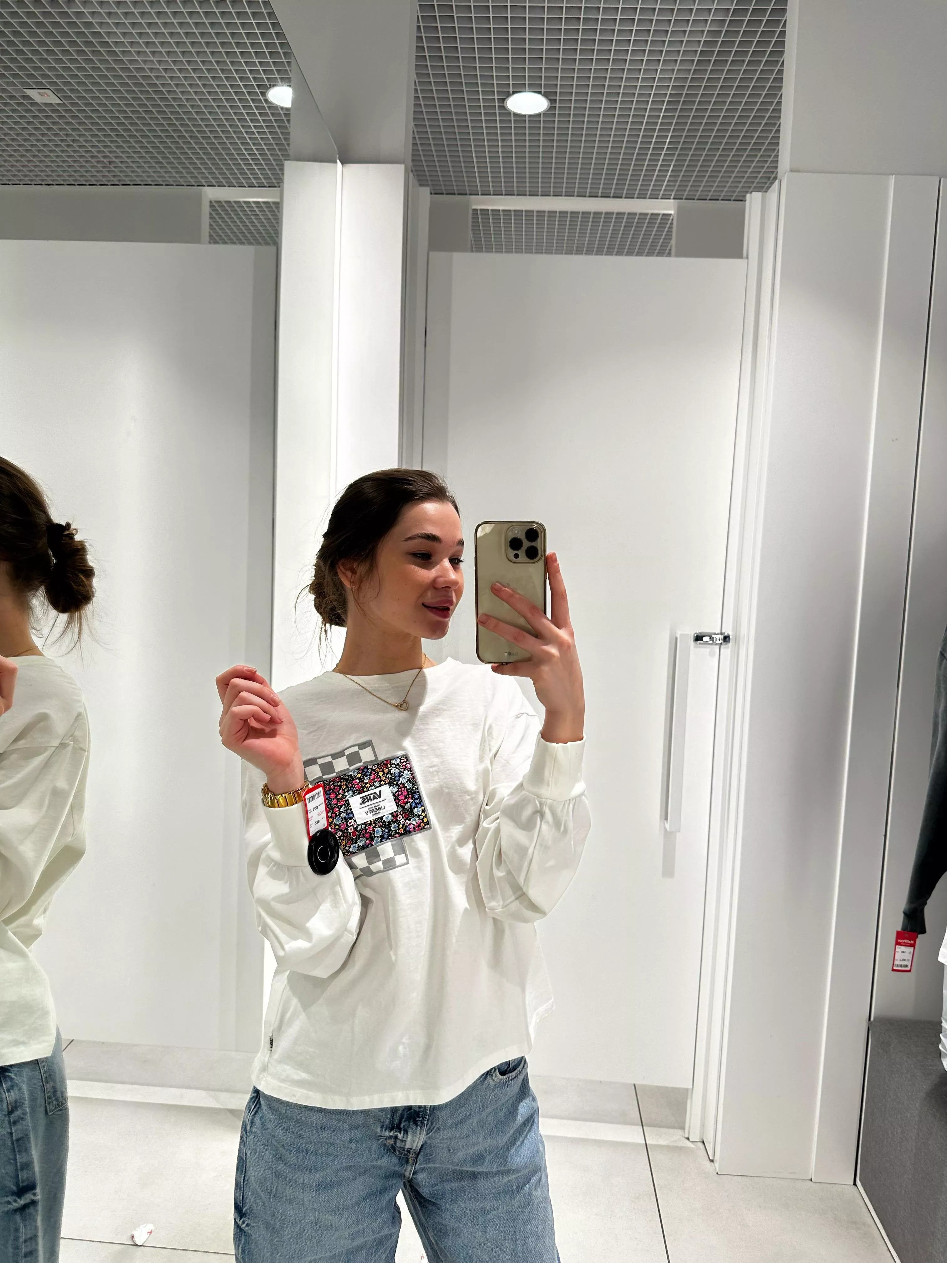 taking pictures in new clothes