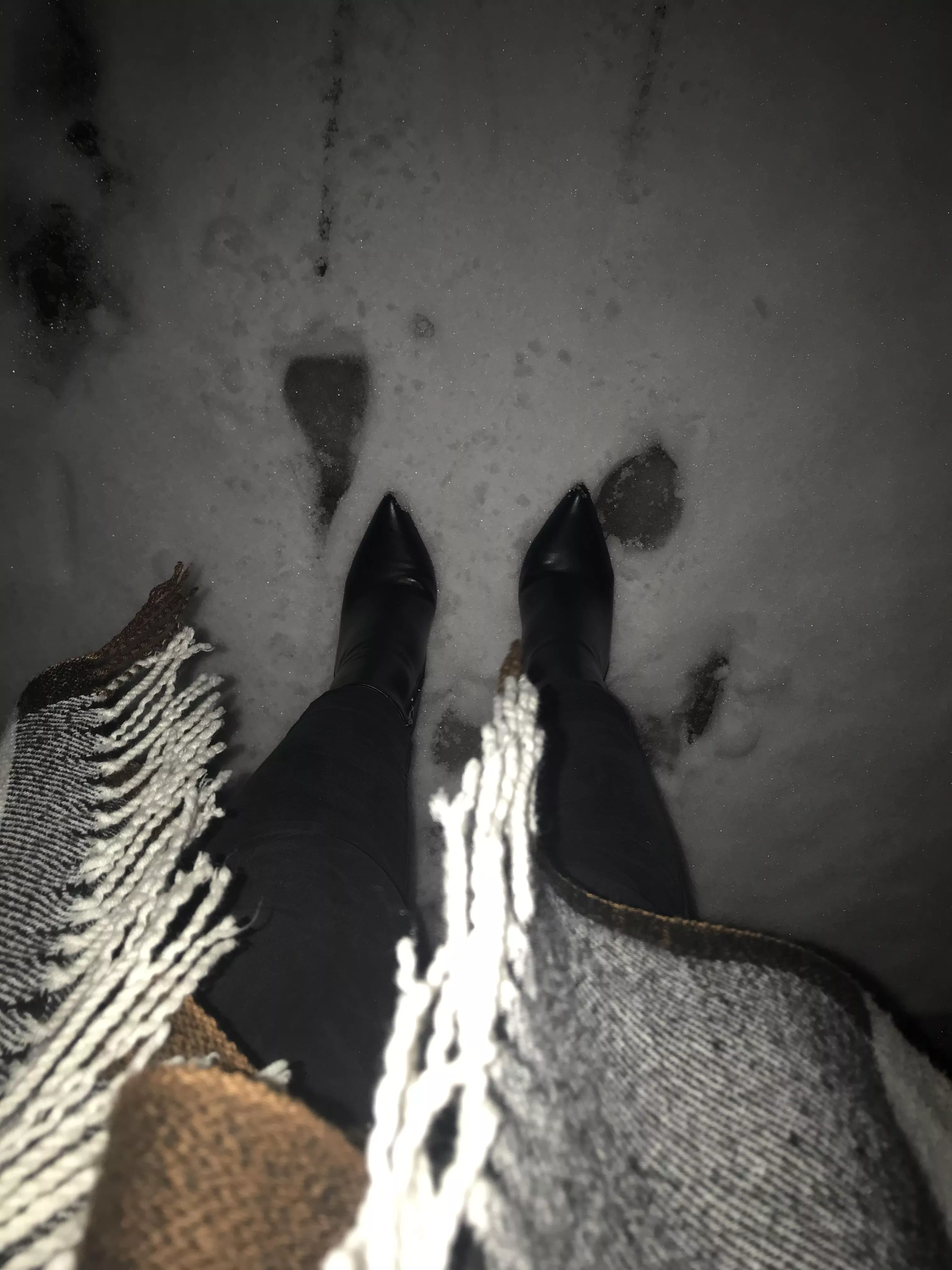 High heels in the snow!