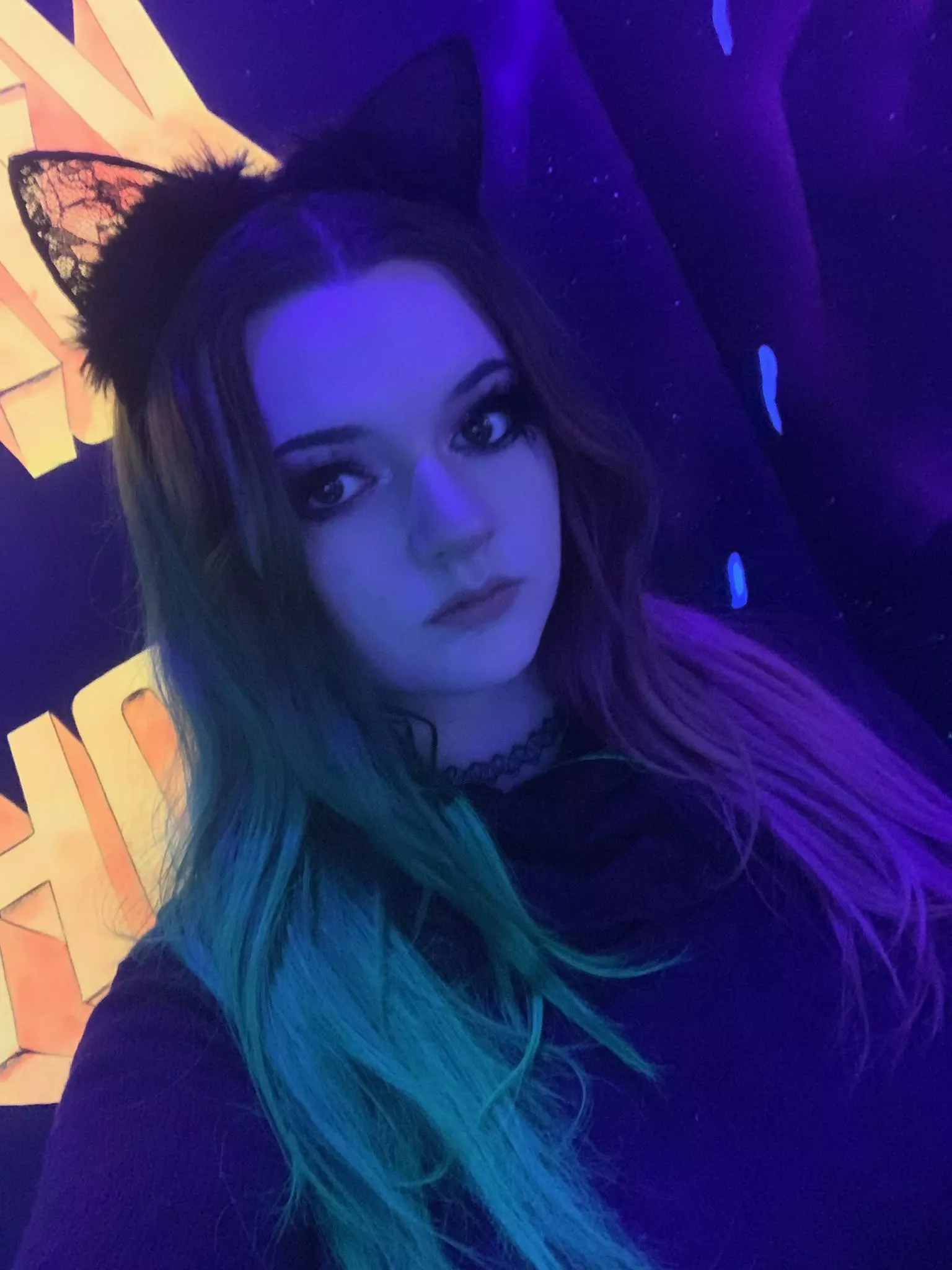 I love wearing the cat ears in the club 😻