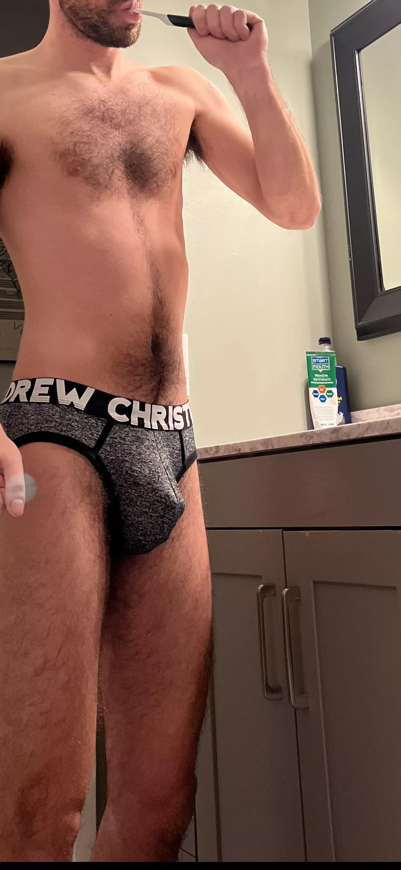 My BF brushing his teeth