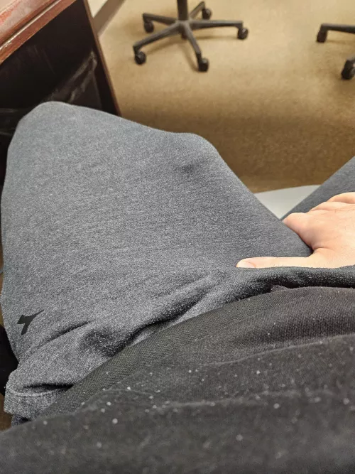 Working late at the office.