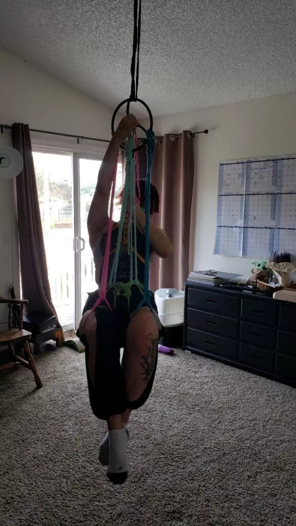 My first proper shibari suspension