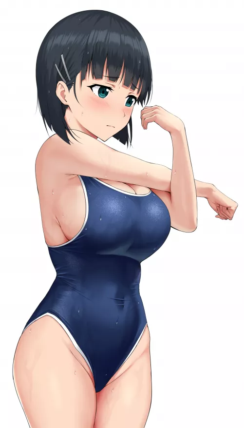 Suguha Stretching In Her Swimsuit 