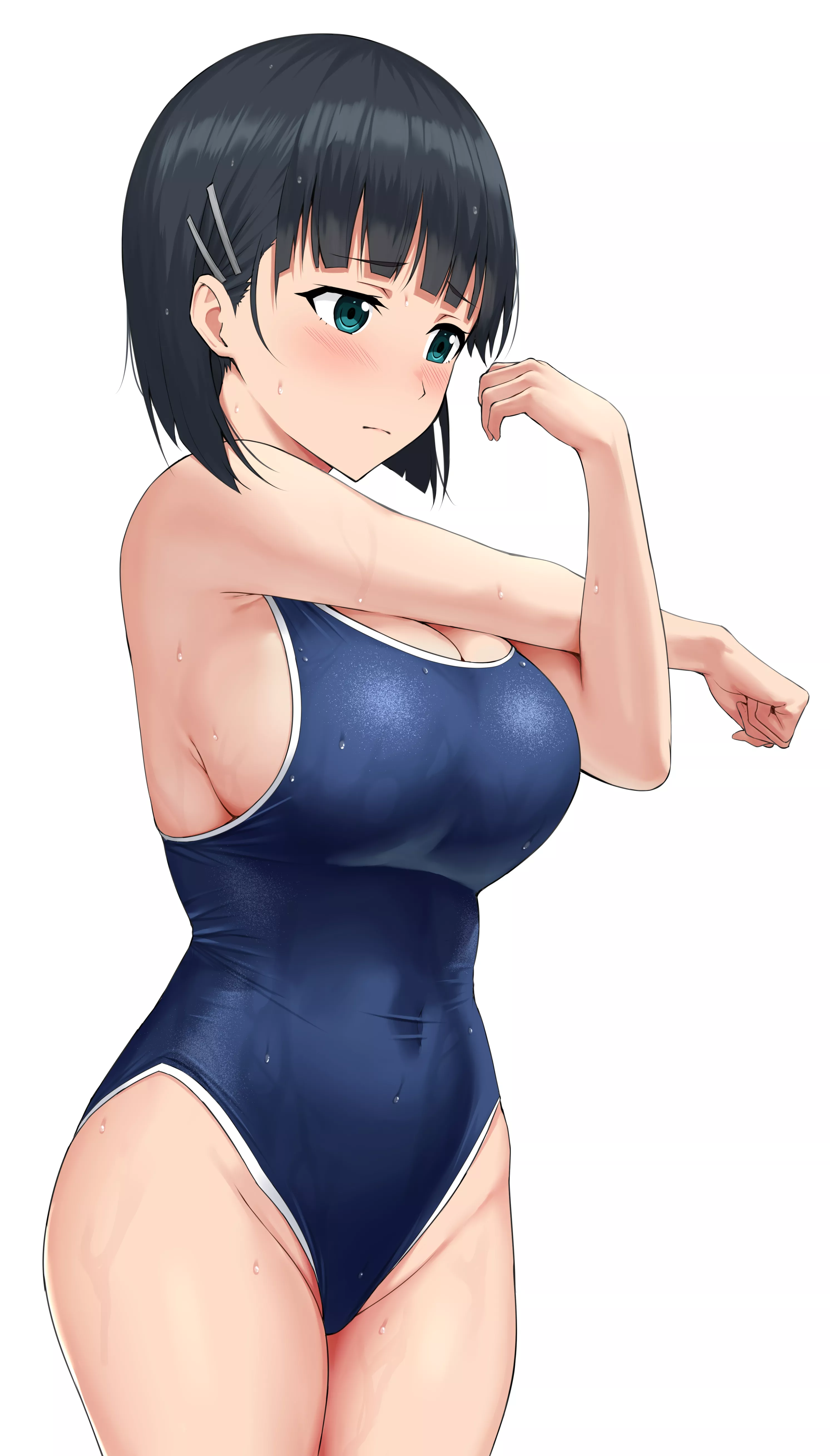 Suguha Stretching In Her Swimsuit 