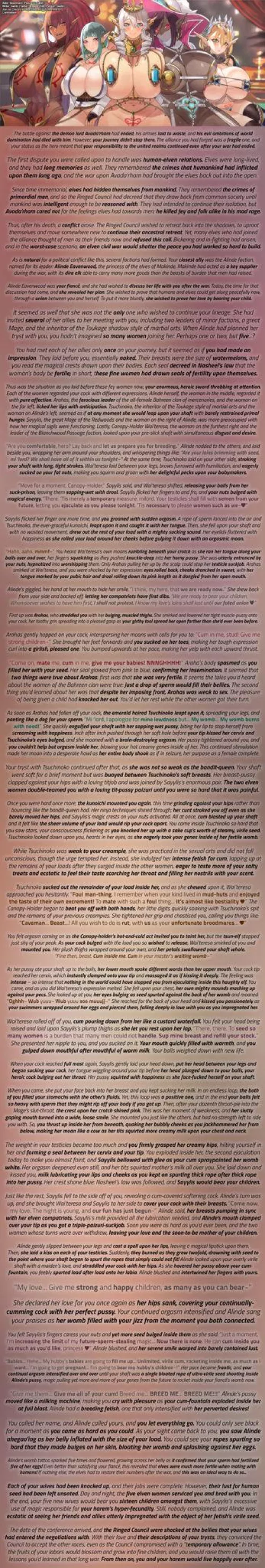 Breeding your Elven Harem [Commission] [Breeding] [Impregnation] [Human'd] [THICC] [Wholesome]