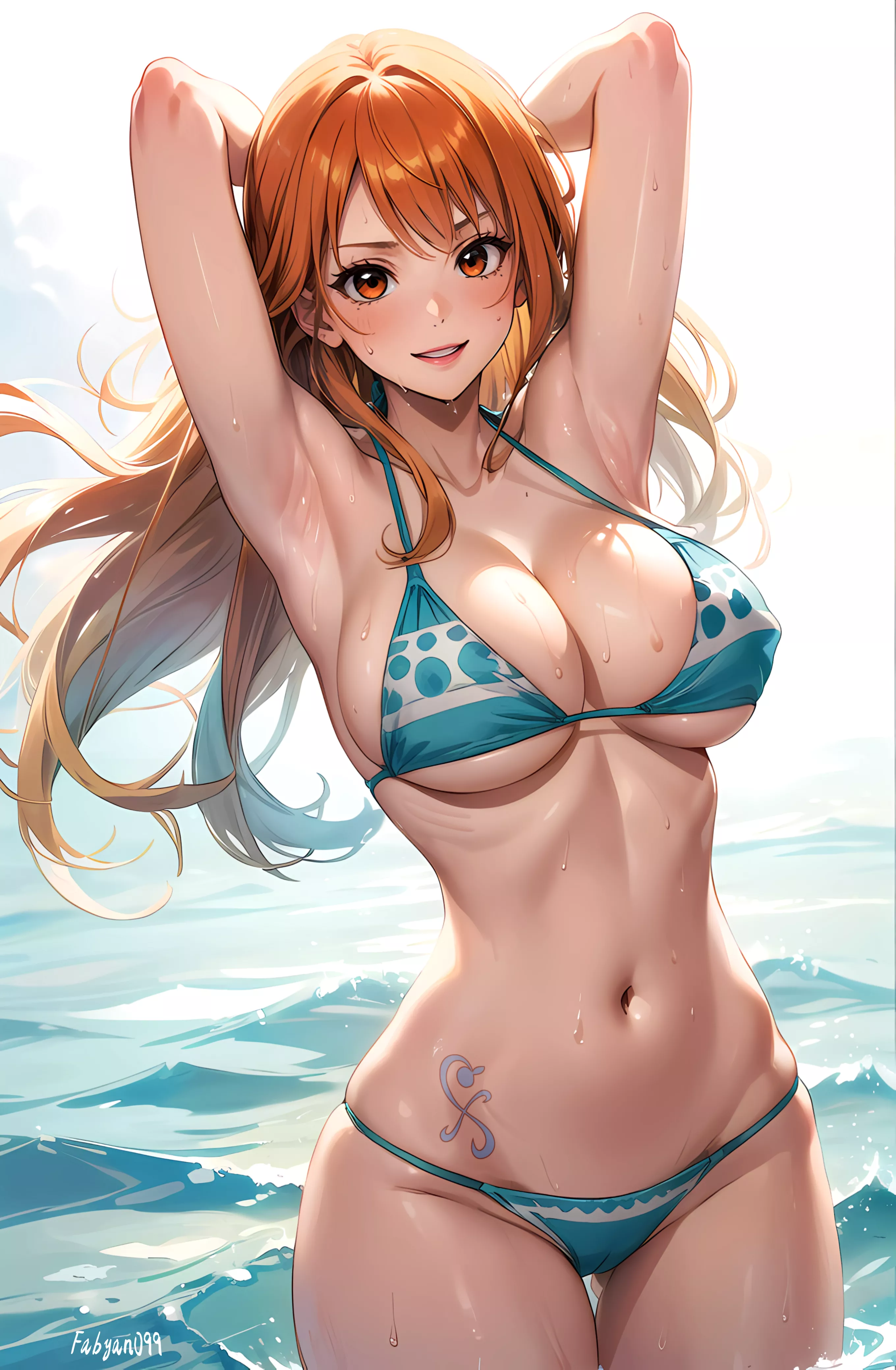 Nami enjoying the beach.