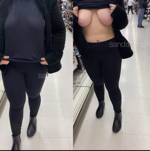 On/off titty flash in the men’s section, there was a lot of eye fucking going on 😏 