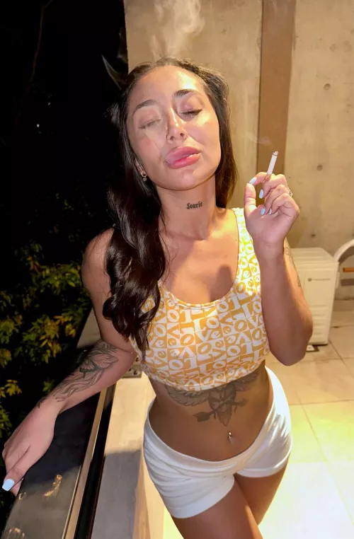 This smoking girl is exciting for you