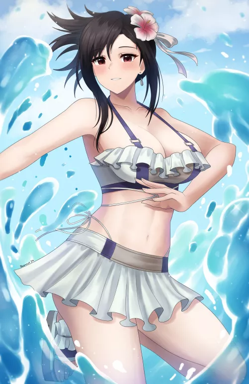 Tifa catching some waves